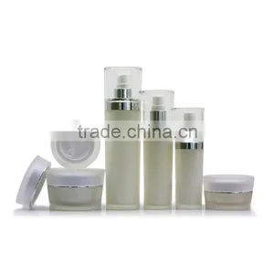 Frosted Cosmetic Packaging Cone Shape Acrylic Lotion Bottle With Jar for Cosmetic thumbnail-1