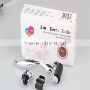 Silver Derma Roller Titanium Needle 3 In1 Derma Roller Micro Needle Roller for Sale thumbnail-1