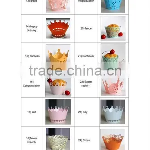 Laser Cut Hollow Out Pearl Party Greaseproof Paper Wedding Cup Cake Wrapper thumbnail-4