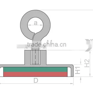 N45 25x45mm Pot Neodymium Magnet Hook With Eyelet thumbnail-2