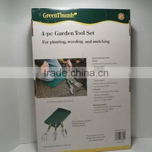 4-Pc Garden Tool Set Trowel/Cultivator/Transplanter/Kneeling Cushion thumbnail-1
