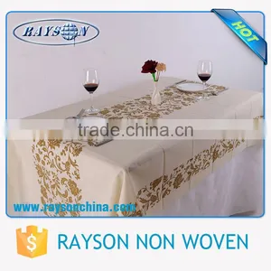 Made in China Factory Cheap Price Custom Square Printed Nonwoven Fabric Restaurant Table Cloth thumbnail-2