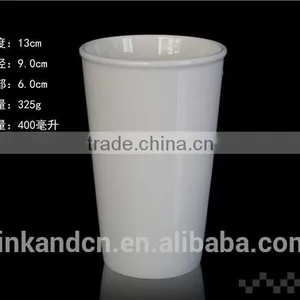 300ml Porcelain Promotion Mug With Handle White Drinking Mug With Handle thumbnail-6
