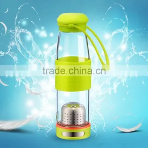 Borosilicate Glass Sports Bottle With Silicone Sleeve thumbnail-1