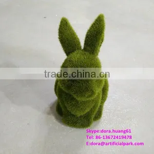 H080612 Fake Green Grass Rabbit Small Plastic Rabbits Artificial Decorative Rabbit thumbnail-6