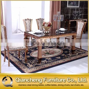 Fancy Marble Top Dining Table Set Living Room Furniture thumbnail-1