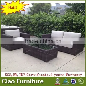 Rattan Aluminum Frame Garden Sofa Set With Cushion Outdoor Furniture thumbnail-3