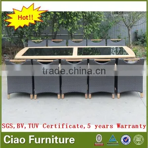 Teak Wood Furniture 10 Seater Large Wooden Dining Table Set thumbnail-2