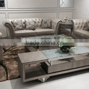 Classic Living Room Chesterfield Sofa Set thumbnail-2