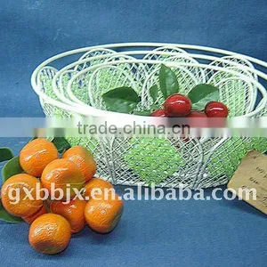 Egg Shaped Creamywhite Moses Decorative With Green Pearl Storage Fruit Basket thumbnail-1