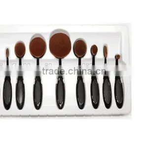 Factory 10pcs Beauty Toothbrush Shaped Foundation Power Makeup Brush Set With Synthetic Hair thumbnail-3