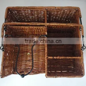 Picnic Caddy Organizer Outdoor Utensil Plate Condiment Holder Portable Basket thumbnail-3