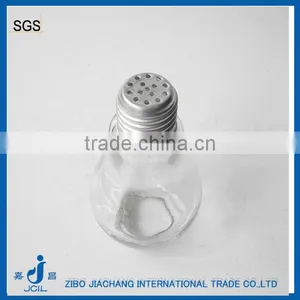 Bulb Shape Glass Spice Packaging Jar Bottle With Silver Hole Lid thumbnail-1