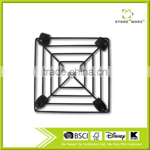 Large Square Planter Caddy Black thumbnail-1