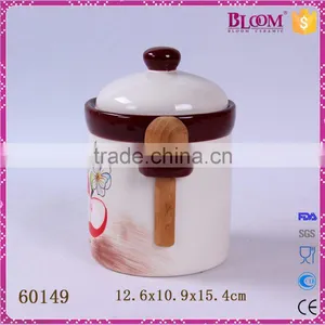 Ceramic Kitchen Coffee Canister With Wood Spoon thumbnail-2