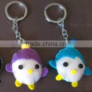 New Products Fashion Wholesale Cute Xmas Key Ring Promotional Gift Craft Jingle Felt Bell Keychain Made in China thumbnail-1