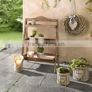 3 Shelves Foldable Wooden Plant Stand thumbnail-1