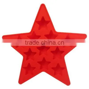 Novelty Red Silicone Ice Mold With Five Star Shape thumbnail-1
