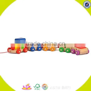 2017 Wholesale Baby Wooden Train Block Funny Kids Wooden Train Block Educational Children Wooden Train Block W05C071 thumbnail-2