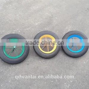Solid Rubber Powder Wb6400 14"x3.5" Model Wheel With Solid Axle Good Quality Spoke Rim thumbnail-1