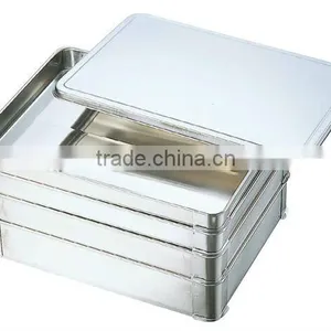 SUS304 Stainless Steel Food Tray With Lid for Gyoza Cooking Gyoza Food Metal Tray With Lid thumbnail-1