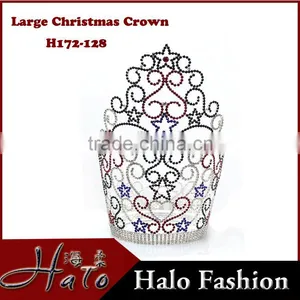 2015 New Large Pageant Fasion Rhinestone Crown H172-128 thumbnail-1
