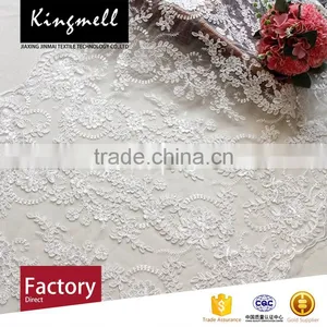 Custom Digital Printing Polyester Textile 3d Flower Lace Embroidered Fabric for Women Wedding Dress thumbnail-3