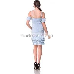 2017 Guangzhou Domin Factory New Arrival Ladies Fashional Applique Dresses thumbnail-4