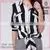 Women's Fashionable Direct Manufacturer Long Sleeves Office Striped Blouse White Black thumbnail-1