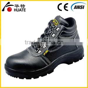 Black Genuine Leather Protective Steel Toe Cap Safety Shoes thumbnail-1