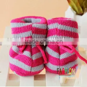 Wholesale Winter Baby Kids Knitted Shoes Stripes Cotton Cute Shoes thumbnail-2