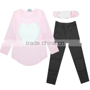 Kids Love Hair Hoop Long Sleeve Three-piece Dress Animal Print Dresses for Girls 16832 thumbnail-1