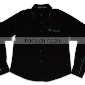 100% Cotton Design China Made Hot Sale Black Women Designer Dress Shirts thumbnail-4
