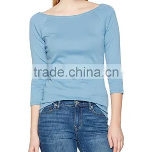 Women's Boat Neck 3/4 Raglan Sleeve T Shirt thumbnail-1