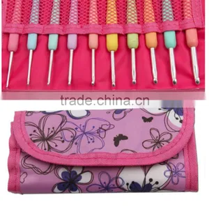 Brand New 10 Pcs Sizes 2.0mm-6.0mm New Colorful TPR Soft Handle Aluminum Crochet Hooks Knitting Needles Set Hot Sale thumbnail-1