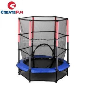 CreateFun 55 Inch Indoor Kids Trampoline With Safety Net thumbnail-3