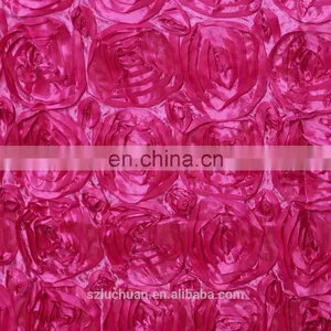 High Quality Home Textile Plum Satin Rosette Table Skirt Designs For Wedding thumbnail-3