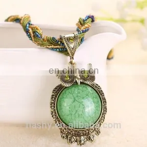 New Fashion 17 Color Owl Pendant Chain Necklace Chrismas Gift Jewelry thumbnail-6