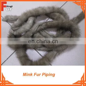 Light Brown Real Mink Fur Trimming thumbnail-1