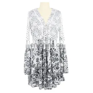 Guangzhou Factory Floral Print Plus Size Clothes Women Lace Shirt thumbnail-5