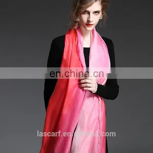 Hand Painted Silk Gradient Color Scarf Shawl thumbnail-4