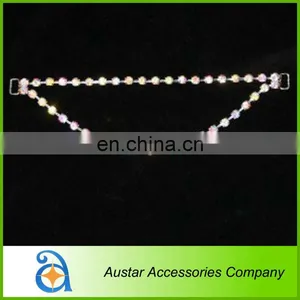 Crystal AB Double Hanging Bikini Rhinestone Connector,Crystal Chain Connector Jewelry For Swimwear thumbnail-1