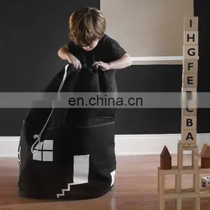 Kids Toy Storage Canvas Bags Duffle Storage Household Toy Bag With Drawstring Pouch Accessory for Toy Tent of Kids Room thumbnail-4