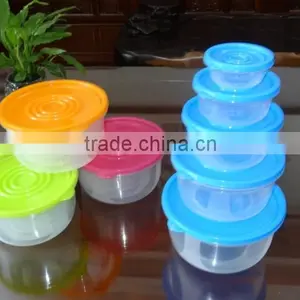 Popular 5 Pcs Set Round Plastic Food Storage Container thumbnail-1