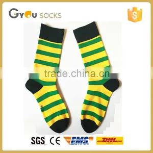 Green and Yellow Stripes Thin Knitted Cotton Kids Socks Bulk Wholesale thumbnail-1