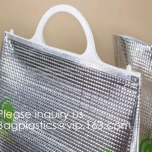 Polyester Wholesale Insulated Ice Wine Collapsible Ice Cream Lined Dry Lunch Aluminum Thermal Cooler Bag, Bagease thumbnail-4