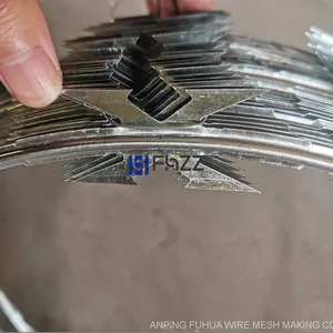 Concertina Barbed Razor Tape Wire Cbt-60 Type 45cm Diameter High Galvanized Steel thumbnail-3