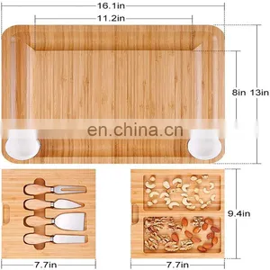 Top Seller High Quality Multifunction Durable Premium Bamboo Cheese Board thumbnail-5