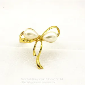 Gold Bow Knot Napkin Rings Buckles for Wedding Party Banquet Decoration Christmas thumbnail-3