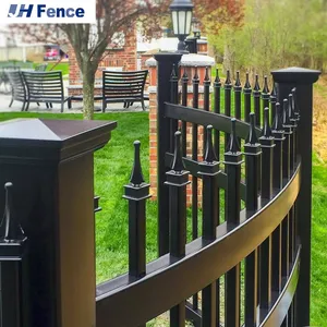 Galvanized Steel Hercules Pressed Spear Top Sustainable White Metal Fences Panels Iron Security Fencing Pool Garden Yard Fence thumbnail-3